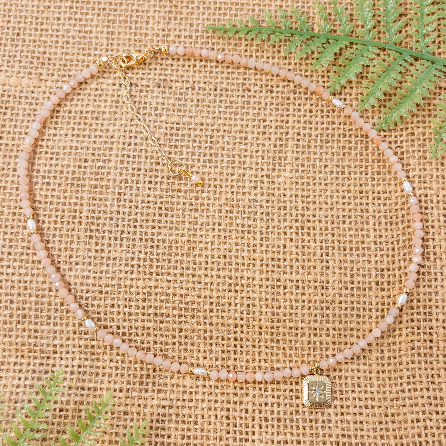 Peach Moonstone Handcrafted Necklace