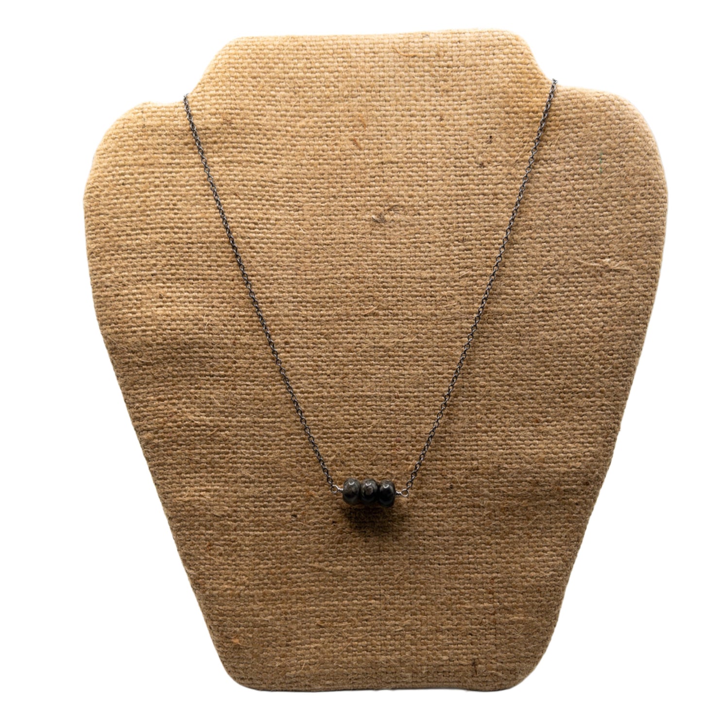 Black Labradorite Bar Necklace