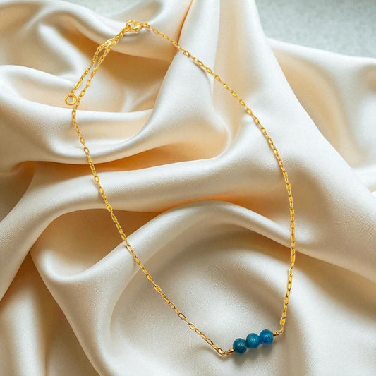 Apatite Gold Bar Necklace