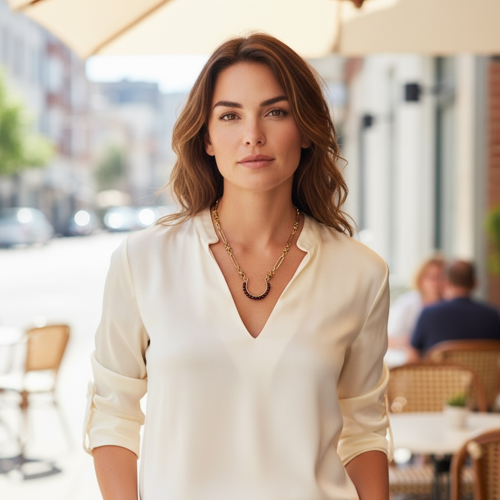 Wire Wrapped Garnet Pendant Necklace