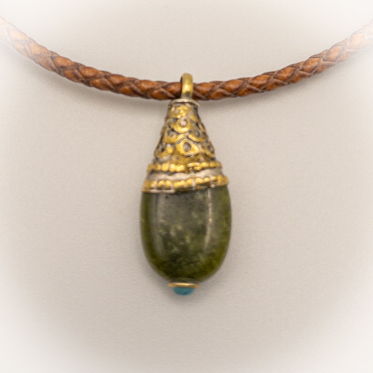 Nepalese Pendant Leather Necklace