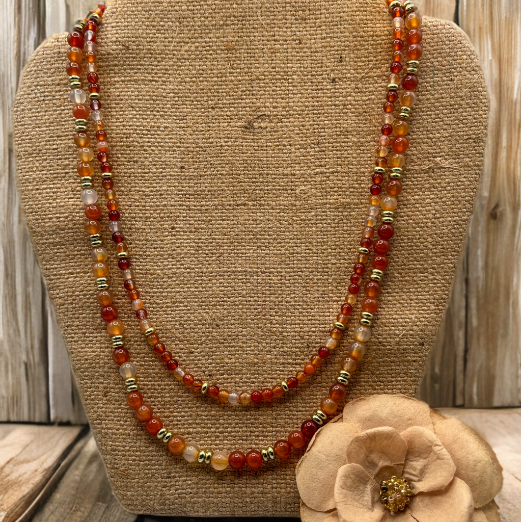 Carnelian Handcrafted Multi-Strand Necklace