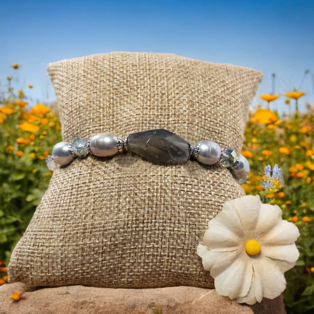 Labradorite Nugget Beaded Bracelet