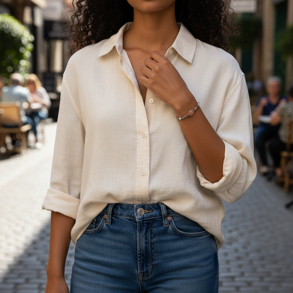 Peach and Grey Moonstone Gem Bracelet