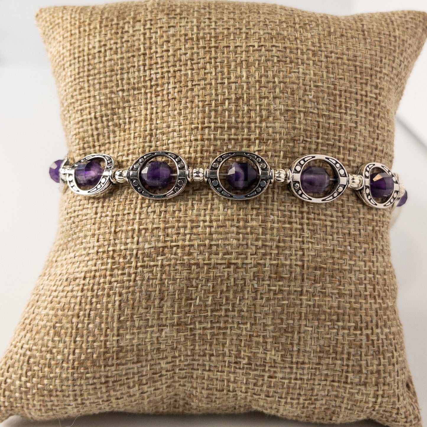 Natural Amethyst Handcrafted Bolo Bracelet