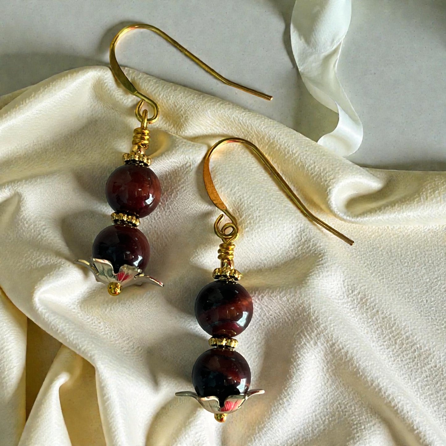 Red Tiger Eye Dangles