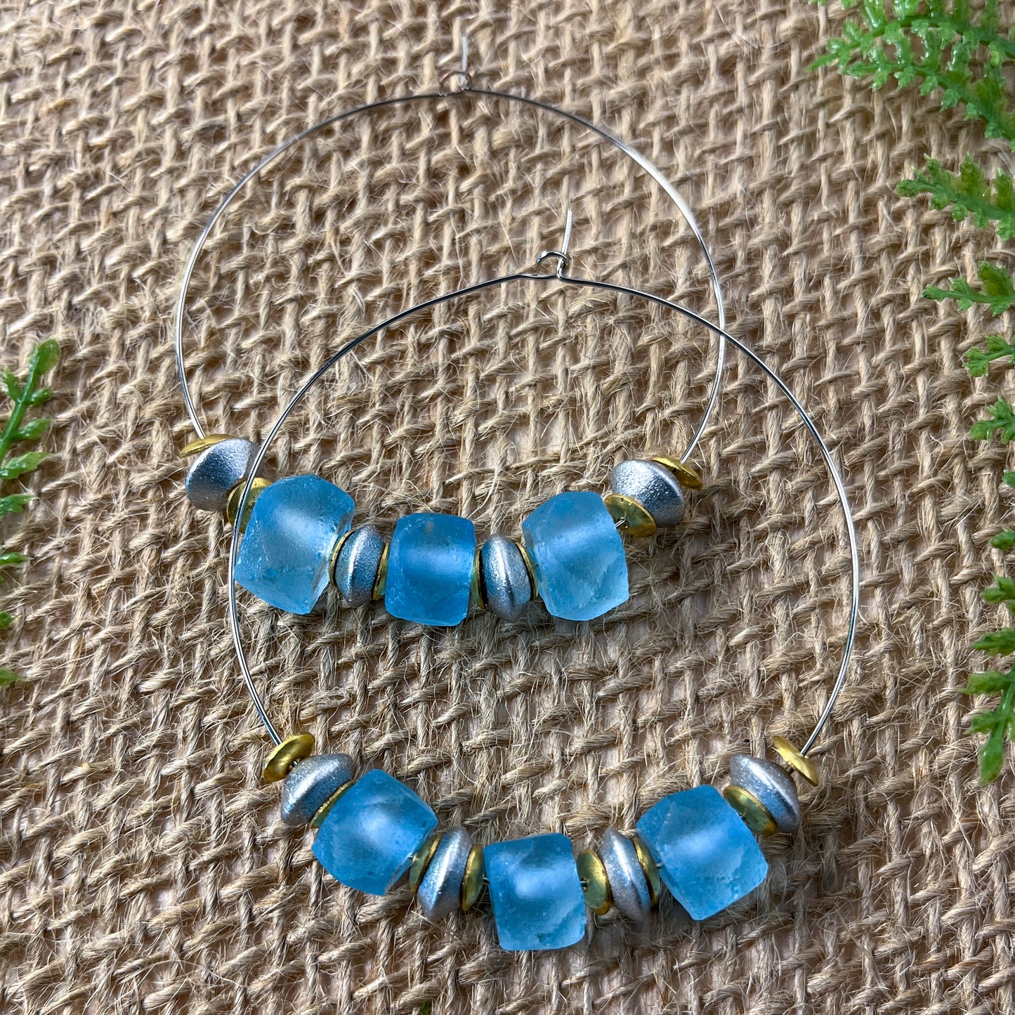 Java Sea Glass Hoops