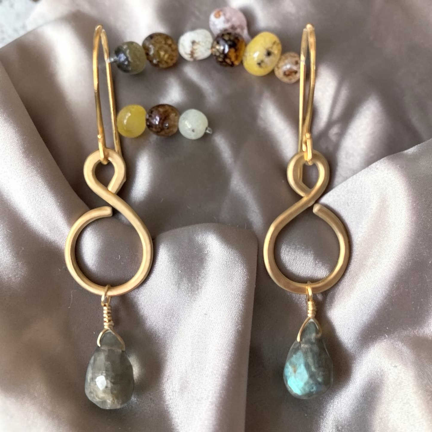 Labradorite Briollette Dangles