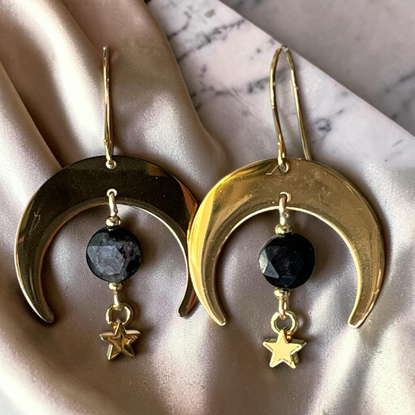 Crescent Moon and Star Earrings
