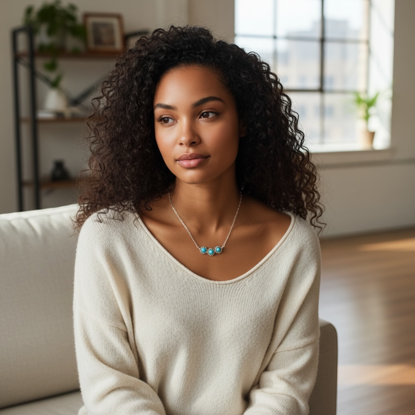 Larimar Agate Bar Necklace