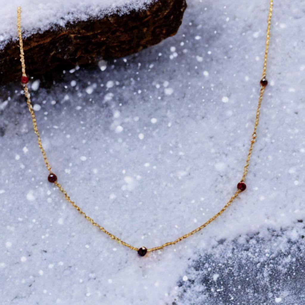 Garnet Gold Layering Chain