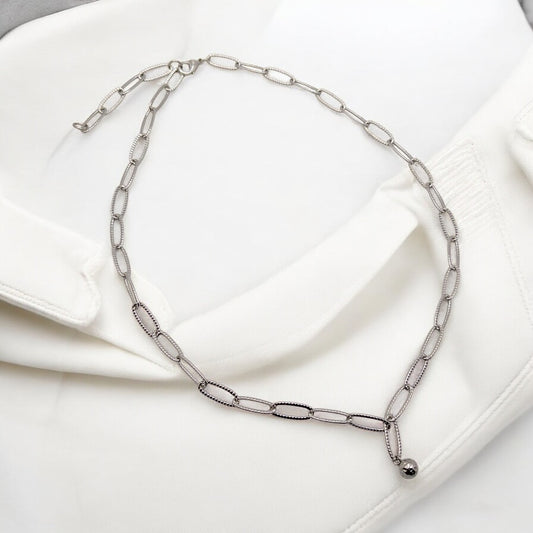 Simple Paperclip Stainless Steel Necklace