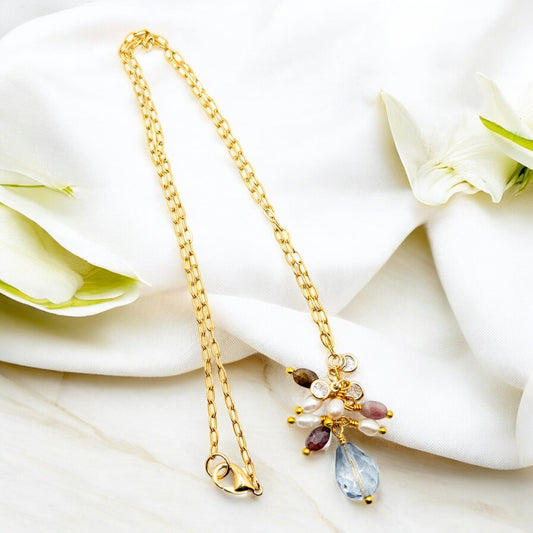 Simple Beaded Dangle Necklace
