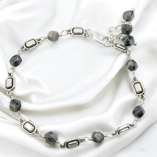 Larvikite Beaded Bracelet