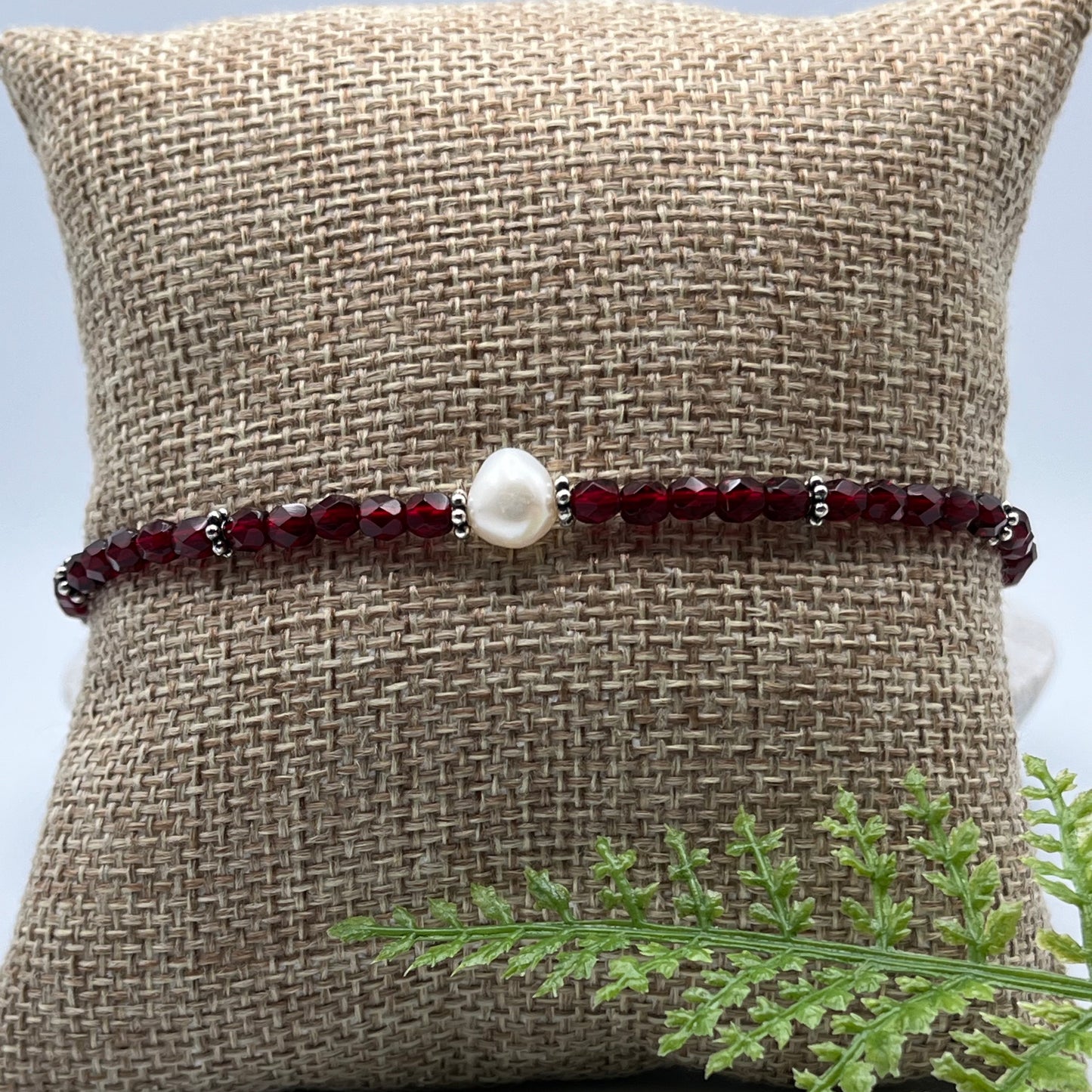 Garnet Czech Glass Bracelet