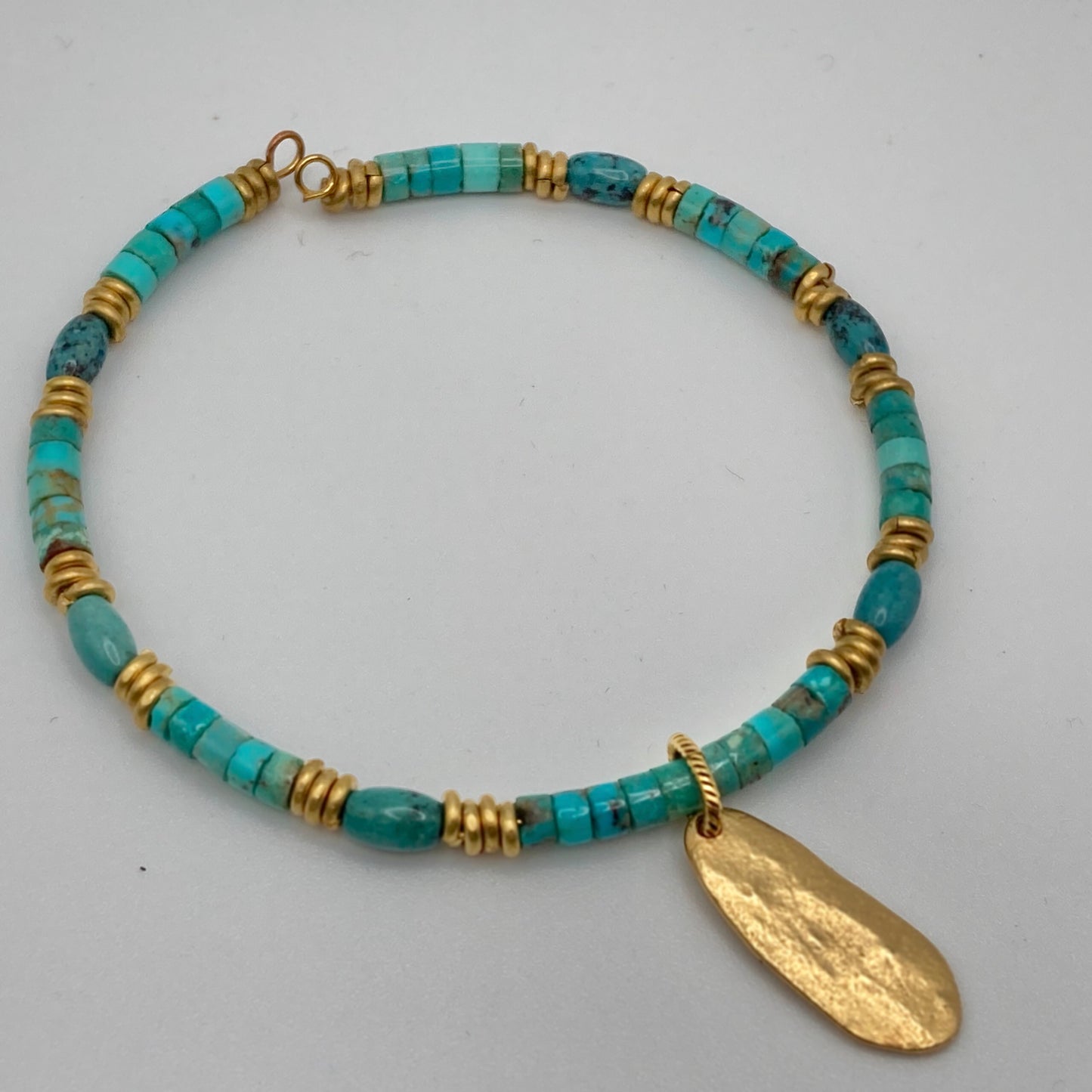 Turquoise and Brass Bracelet