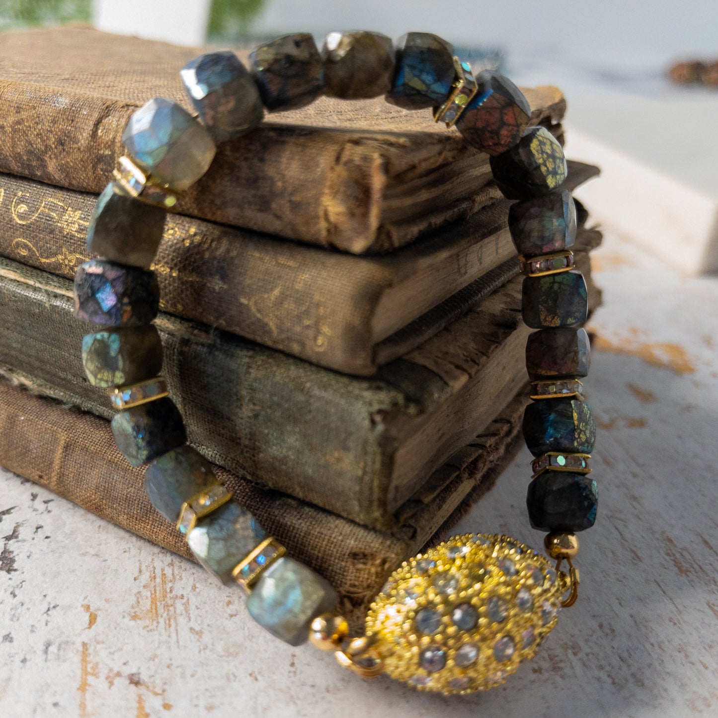 Handcrafted Labradorite Faceted Bracelet