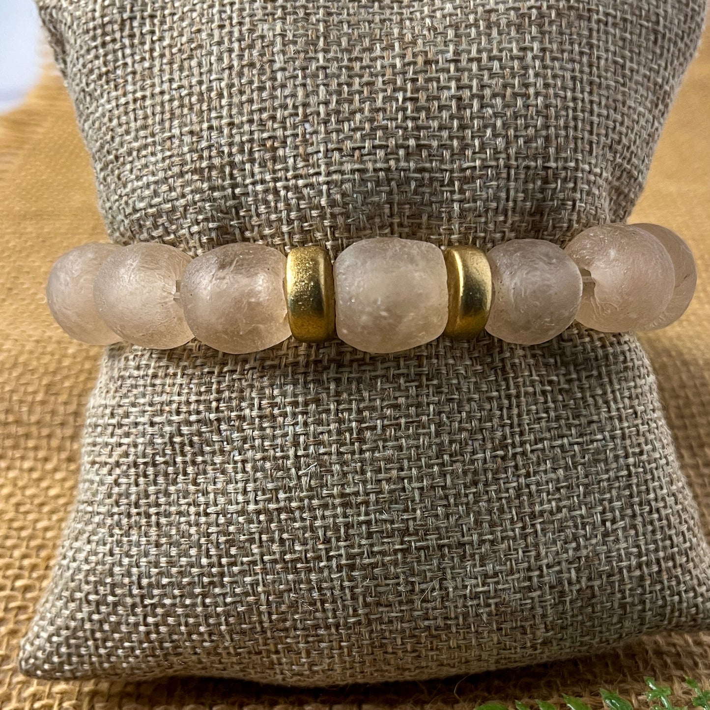 Recycled Glass & Wood Bracelet