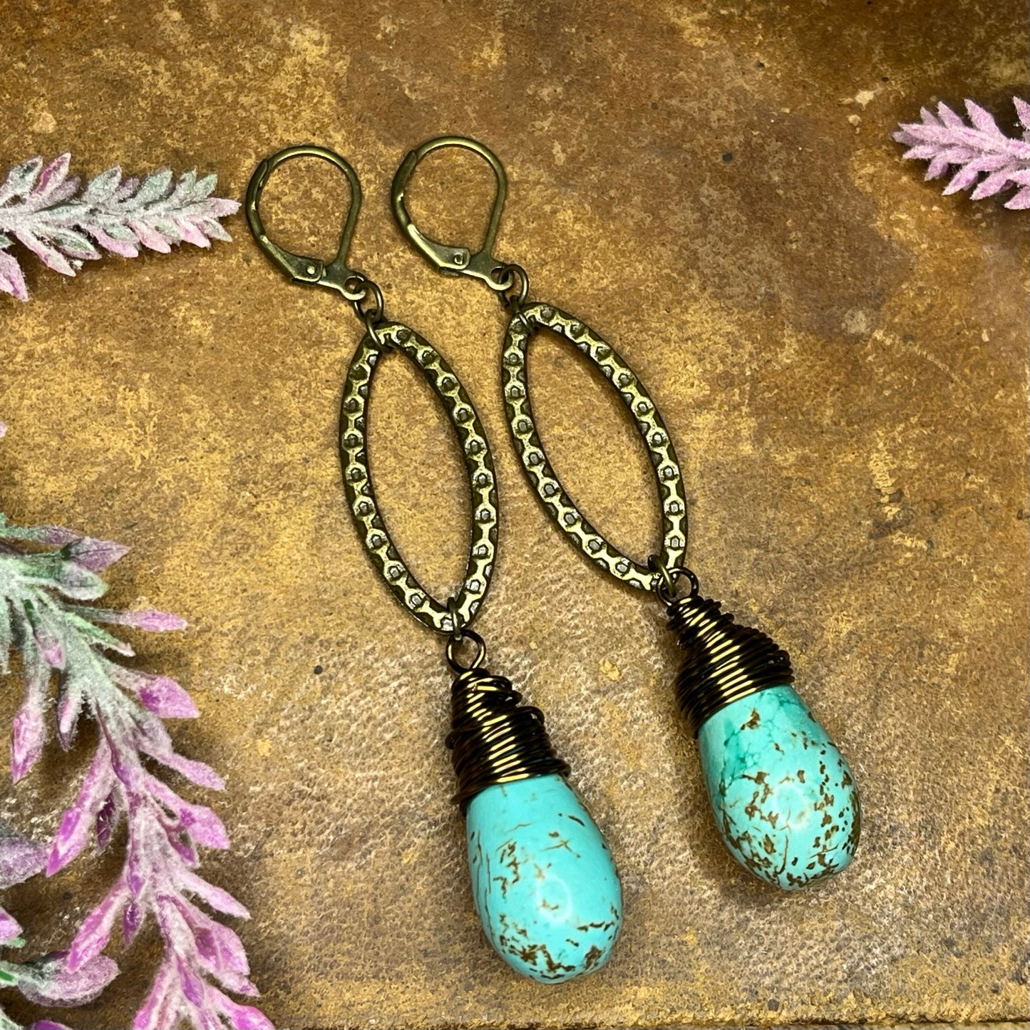 Howlite Drop Earrings