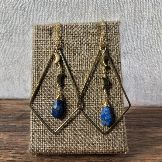 Lapis Artisan Statement Earrings