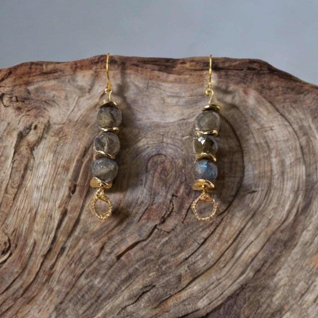 Labradorite Handmade Bead Earrings