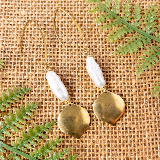 Biwa Pearl Earrings