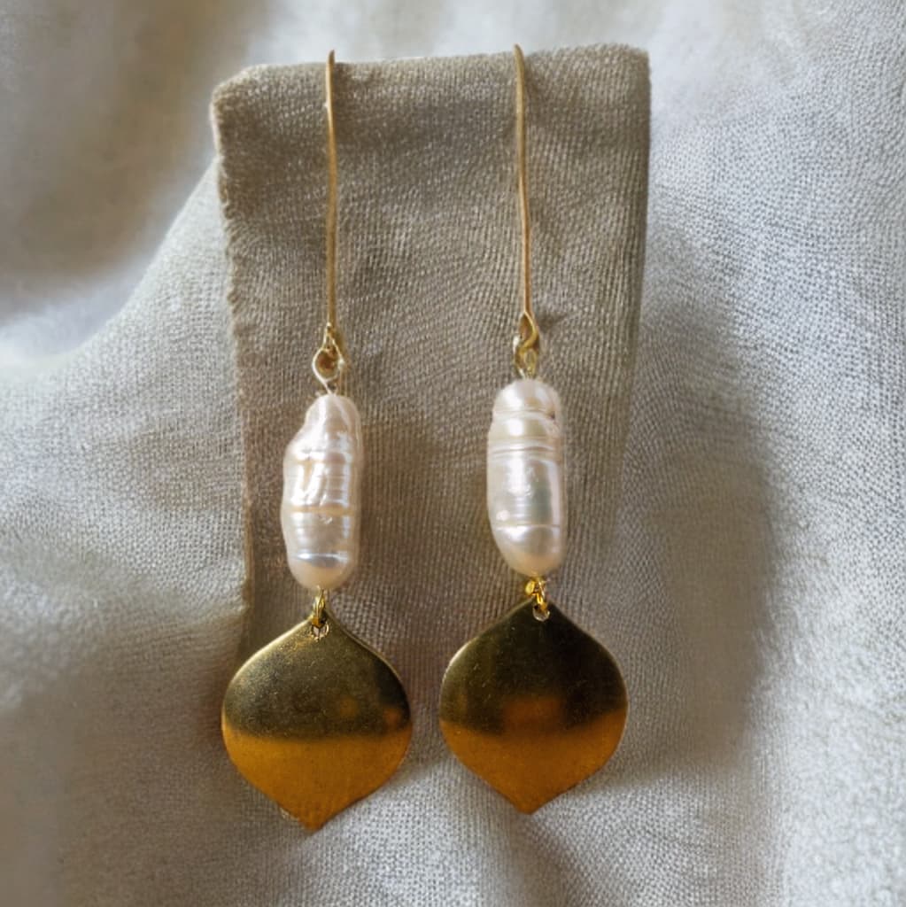 Biwa Pearl Earrings