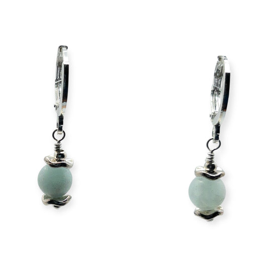 Larimar Simple Huggie Earrings