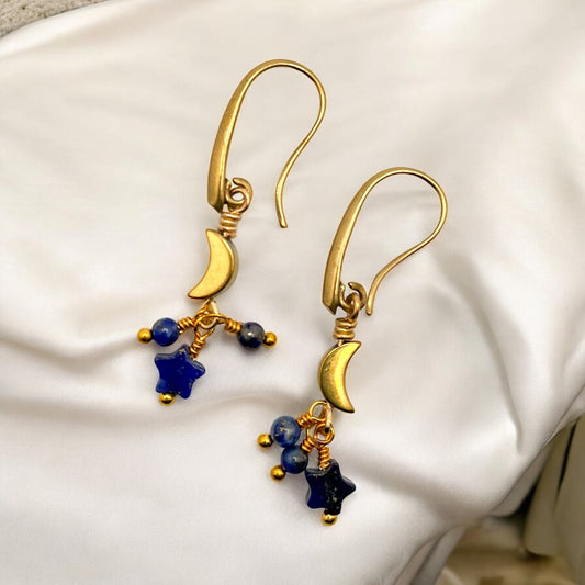 Stars and Moon Dangle Earrings