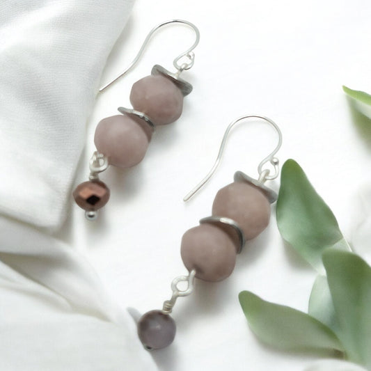 Kunzite and Crystal Dangles