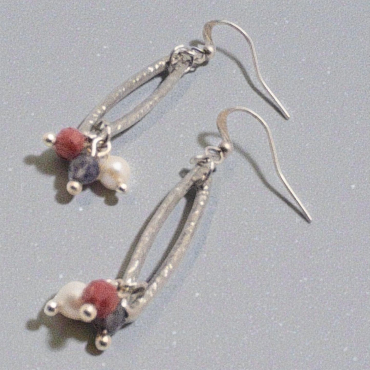 Iolite and Pearl dangles
