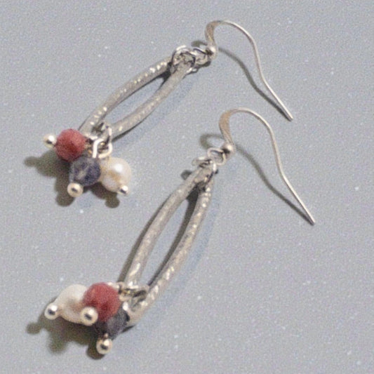 Iolite and Pearl dangles