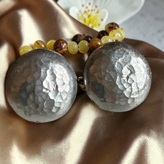 Hammered Silver Stud Earrings