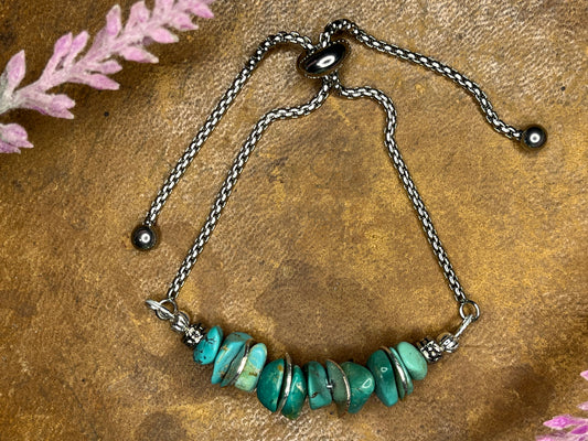 Turquoise Chip Bolo Bracelet