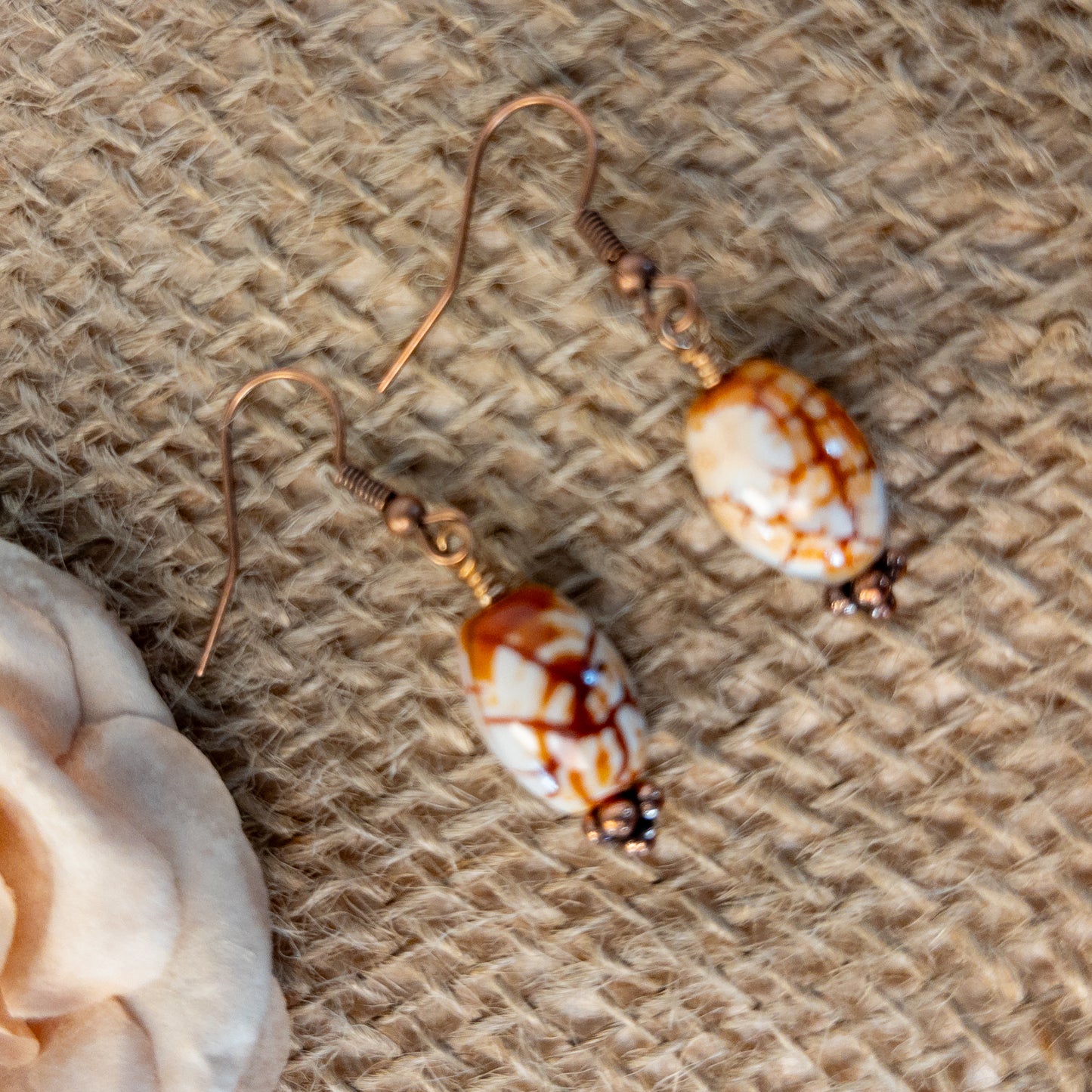 Fire Terra Agate Earrings