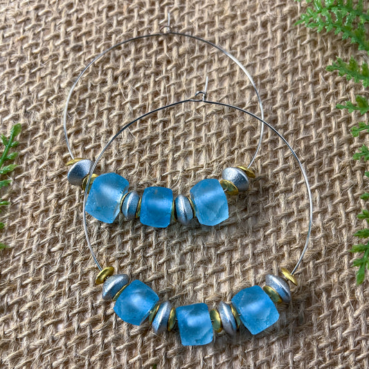 Java Sea Glass Hoops