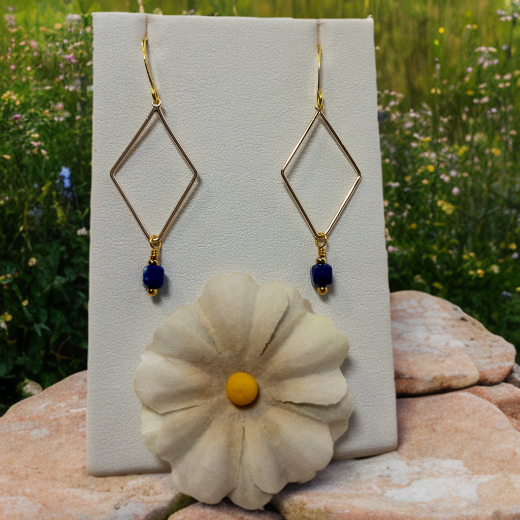 Lapis Cube Earrings