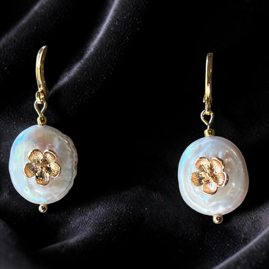 Baroque Pearl Huggie Earrings