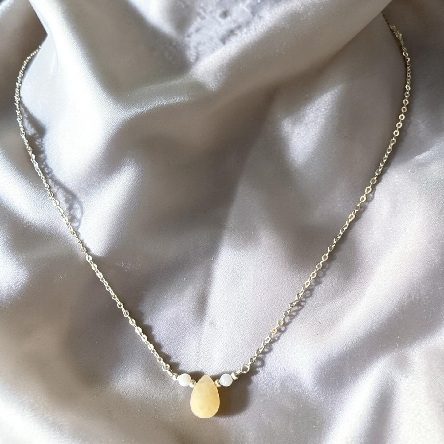Yellow Jade Simple Necklace