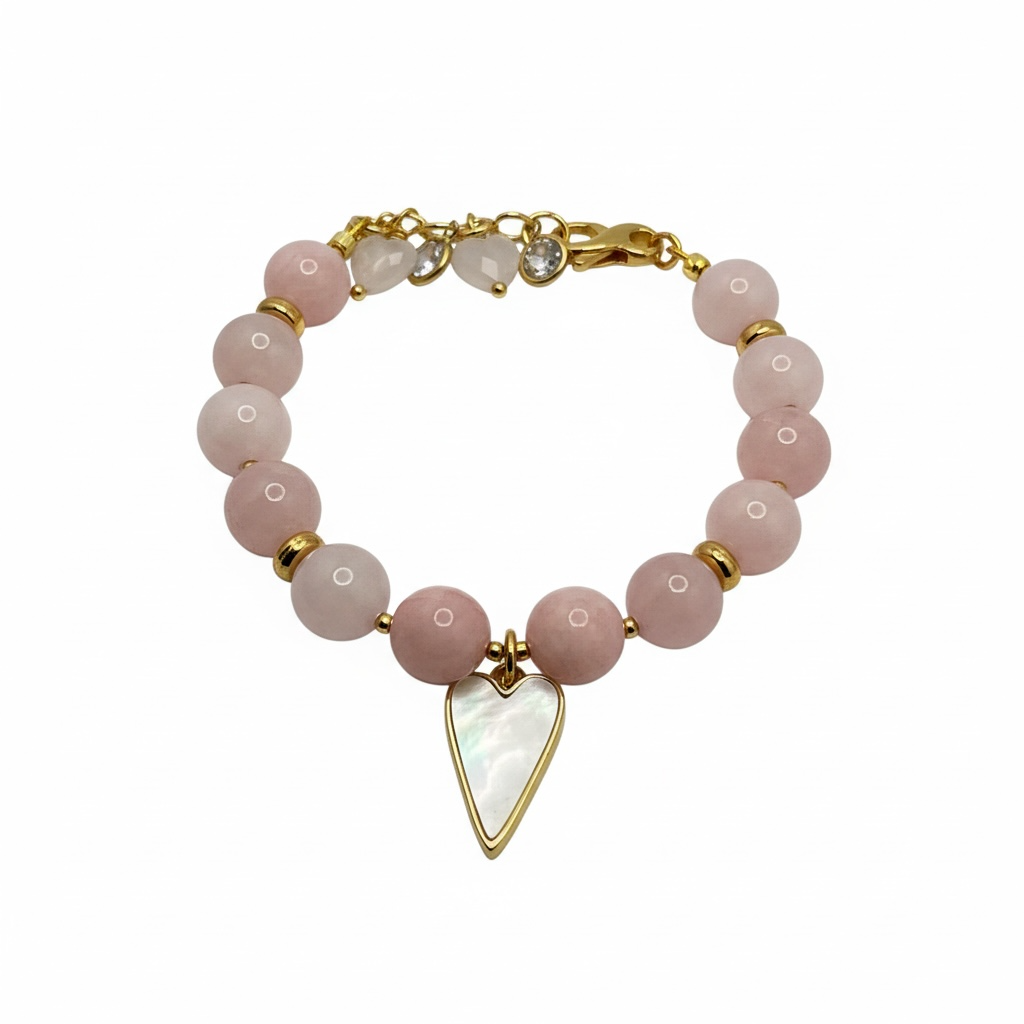 Pink Beryl Beaded Bracelet