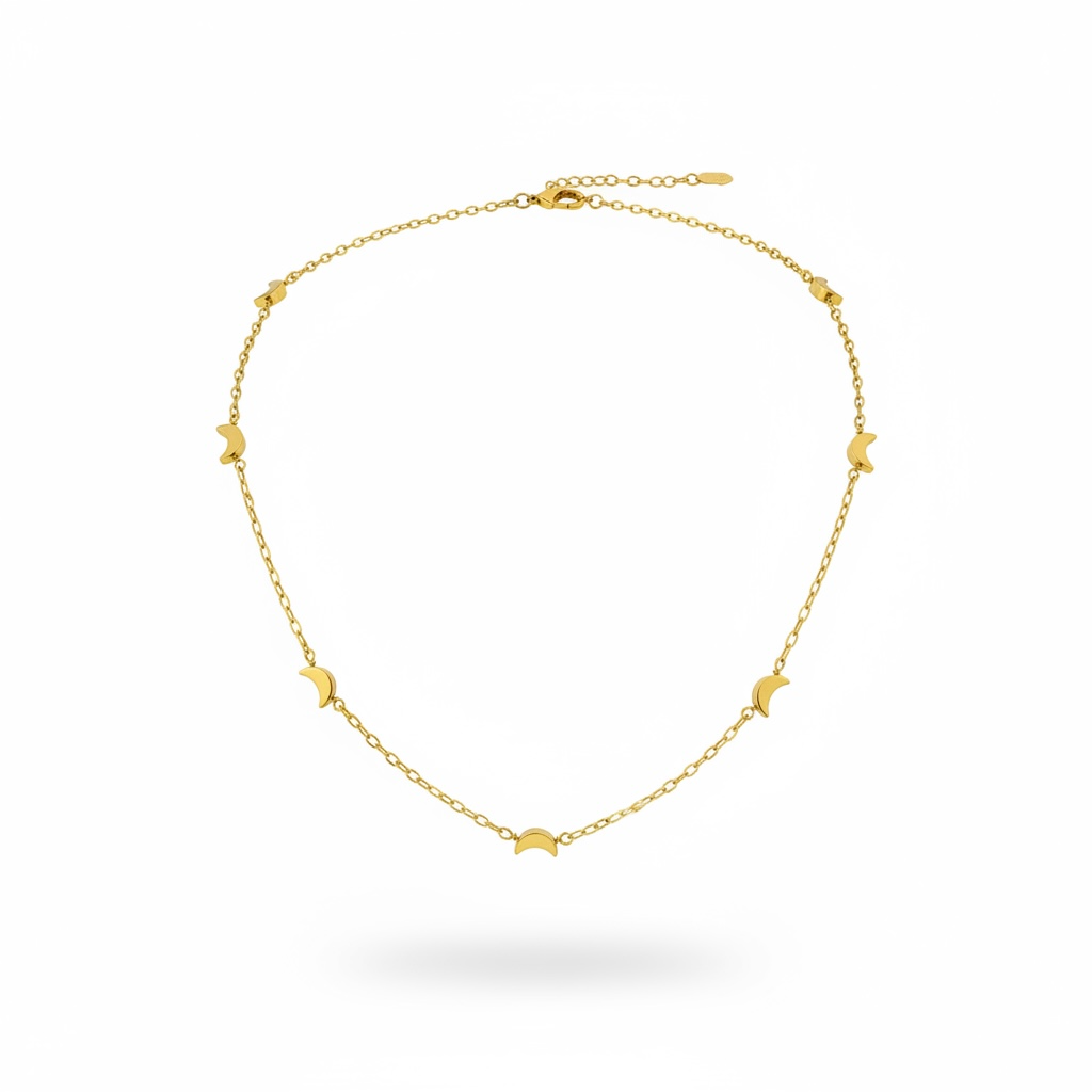 Crescent Moon Station Necklace