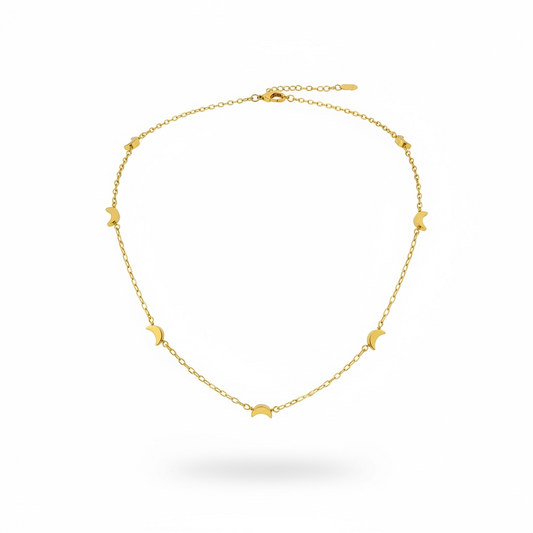 Crescent Moon Station Necklace