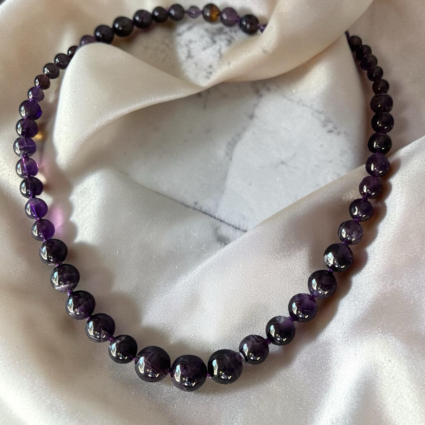 Hand Knotted Amethyst Necklace