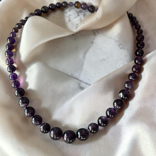 Hand Knotted Amethyst Necklace