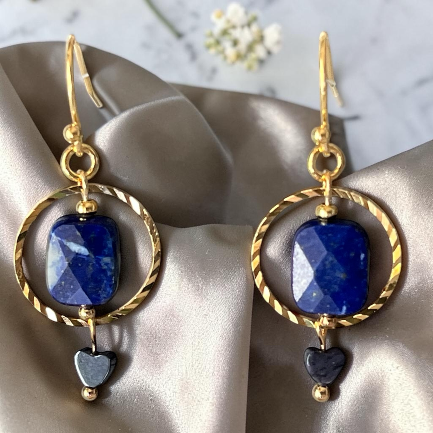 Faceted Lapis Earrings