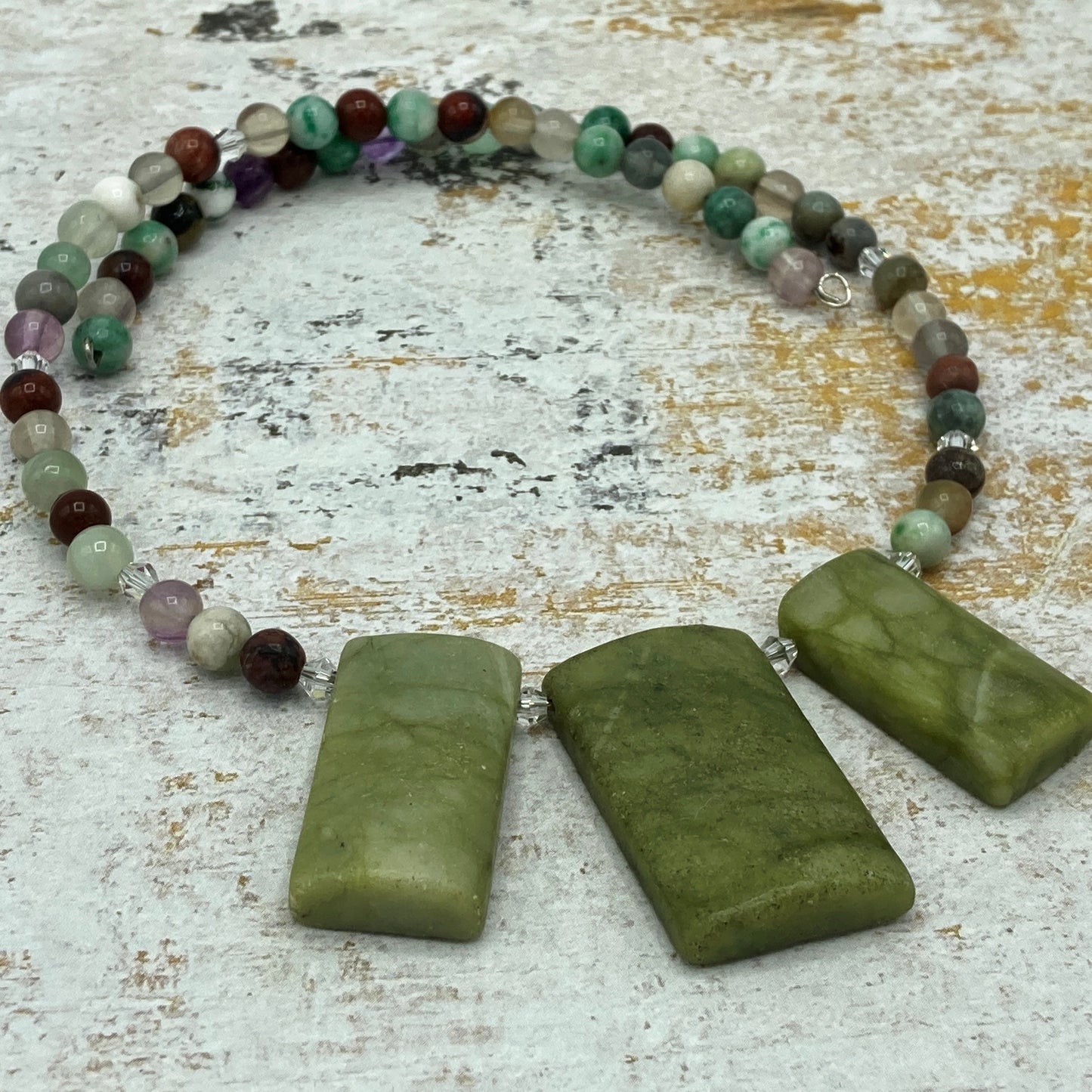 Memory Wire Gemstone Necklace