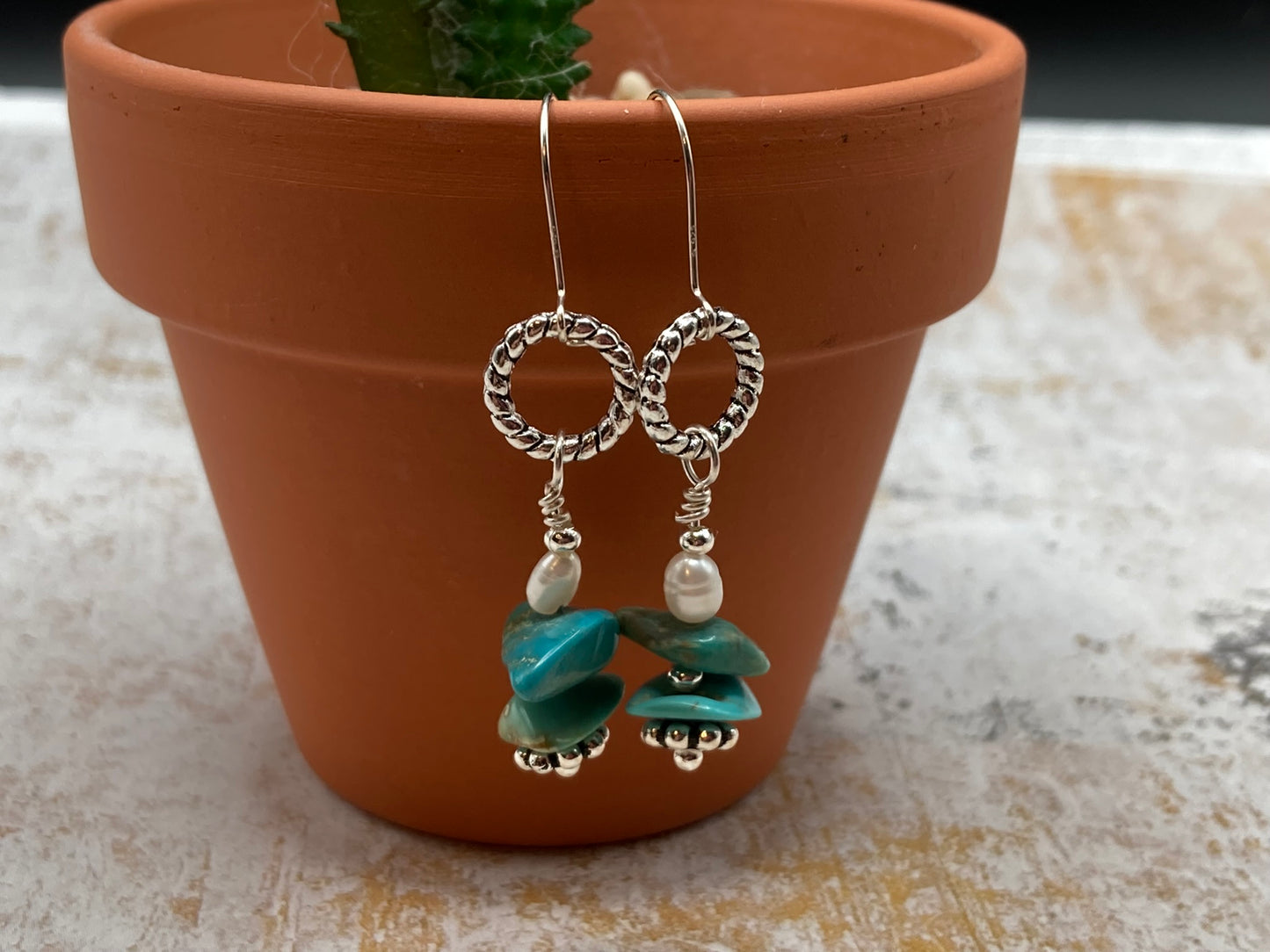 Turquoise Chip Earrings