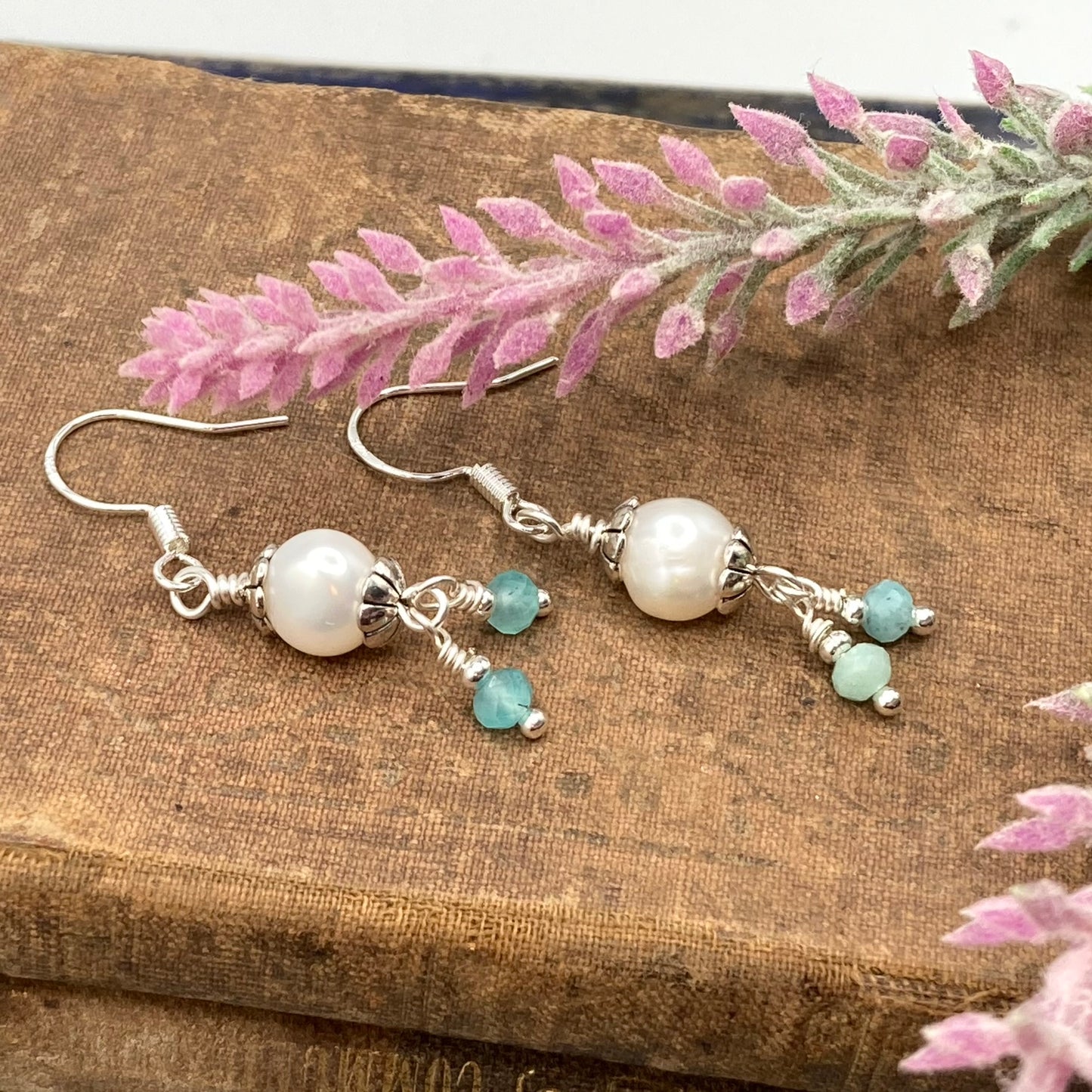 Pearls pair well with Amazonite dangle beads.