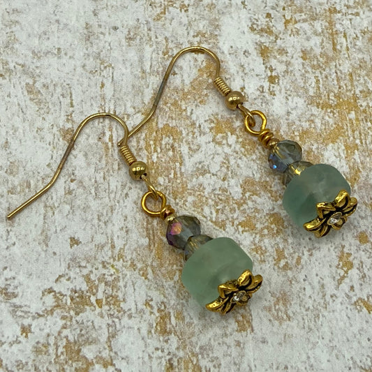 Fluorite Disc Earrings