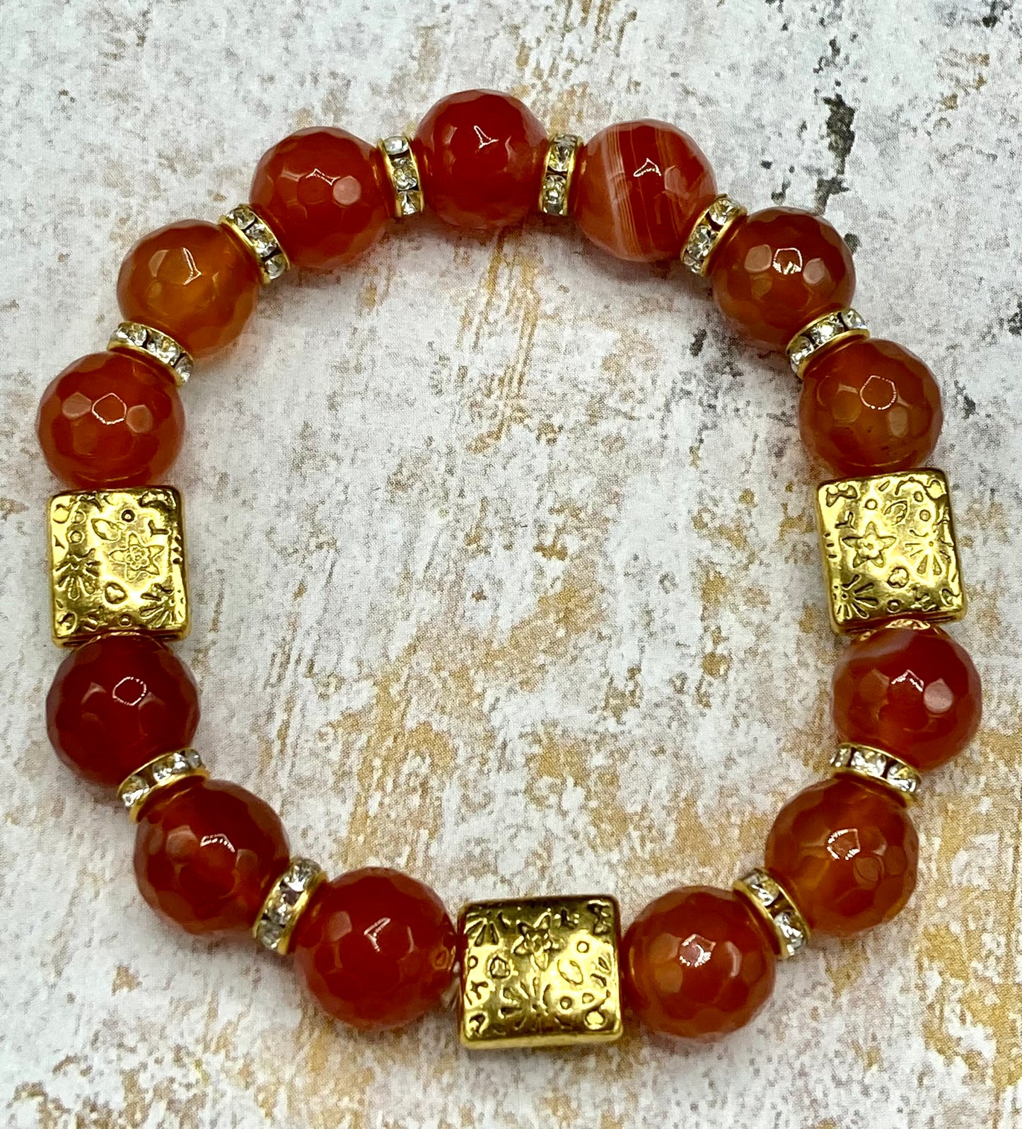 Red Agate Stretch Bracelet